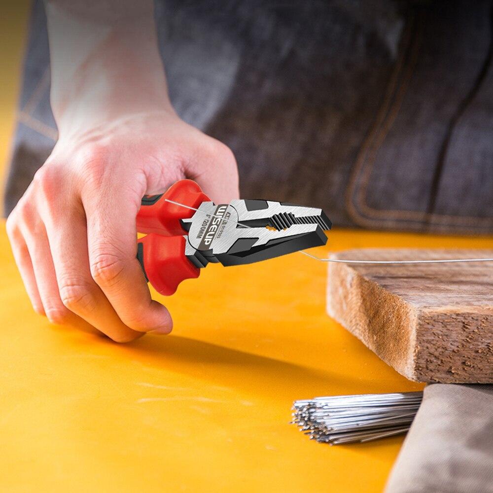 WISEUP 1pcs 6” 7” 8” Industrial Grade Steel Wire Cutter Universal Long Nose Nippers Diagonal Construction Pliers Hand Tool