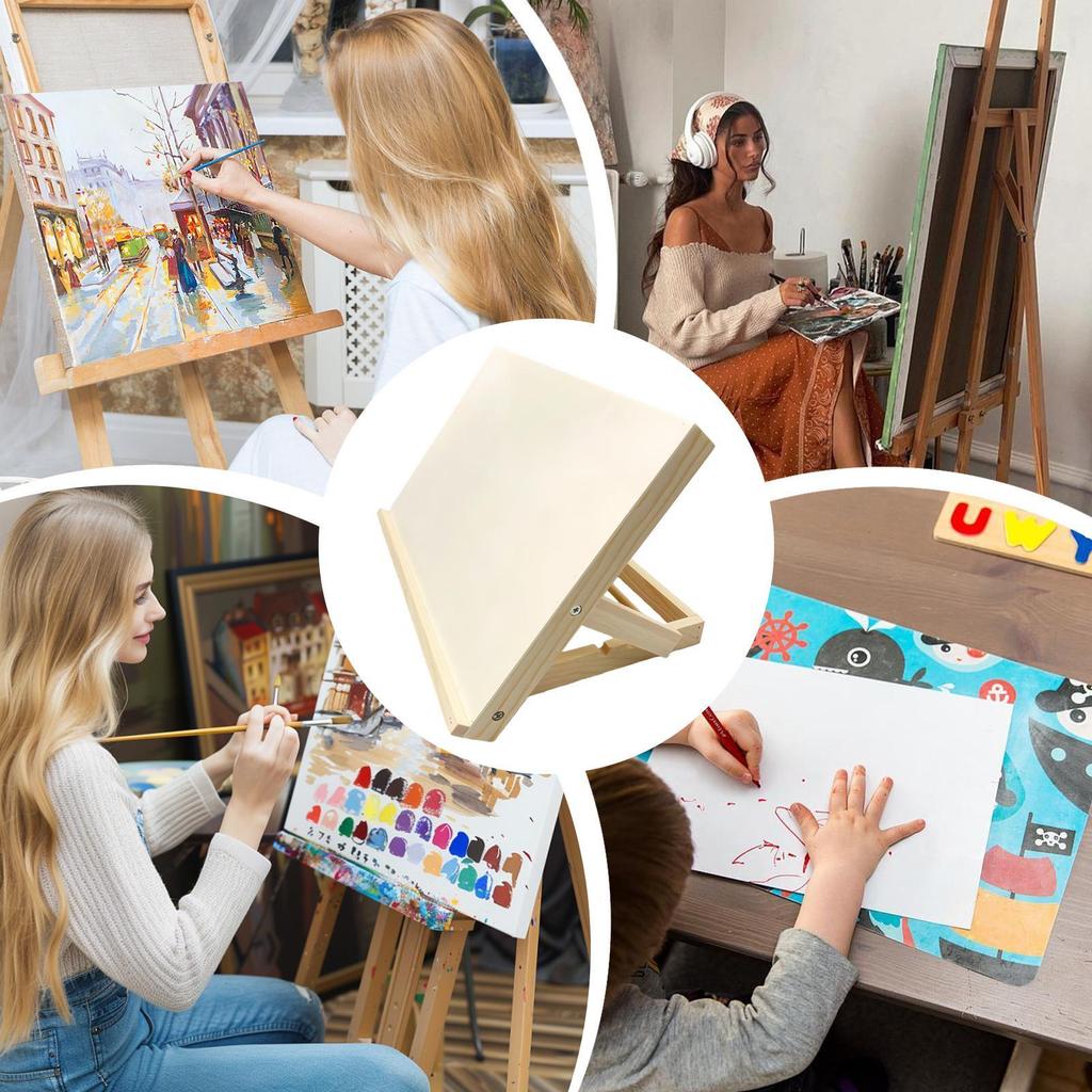 wooden Desktop easel Foldable Painting Easel Tabletop Adjustable canvas painting stand for Adults Beginners Teens
