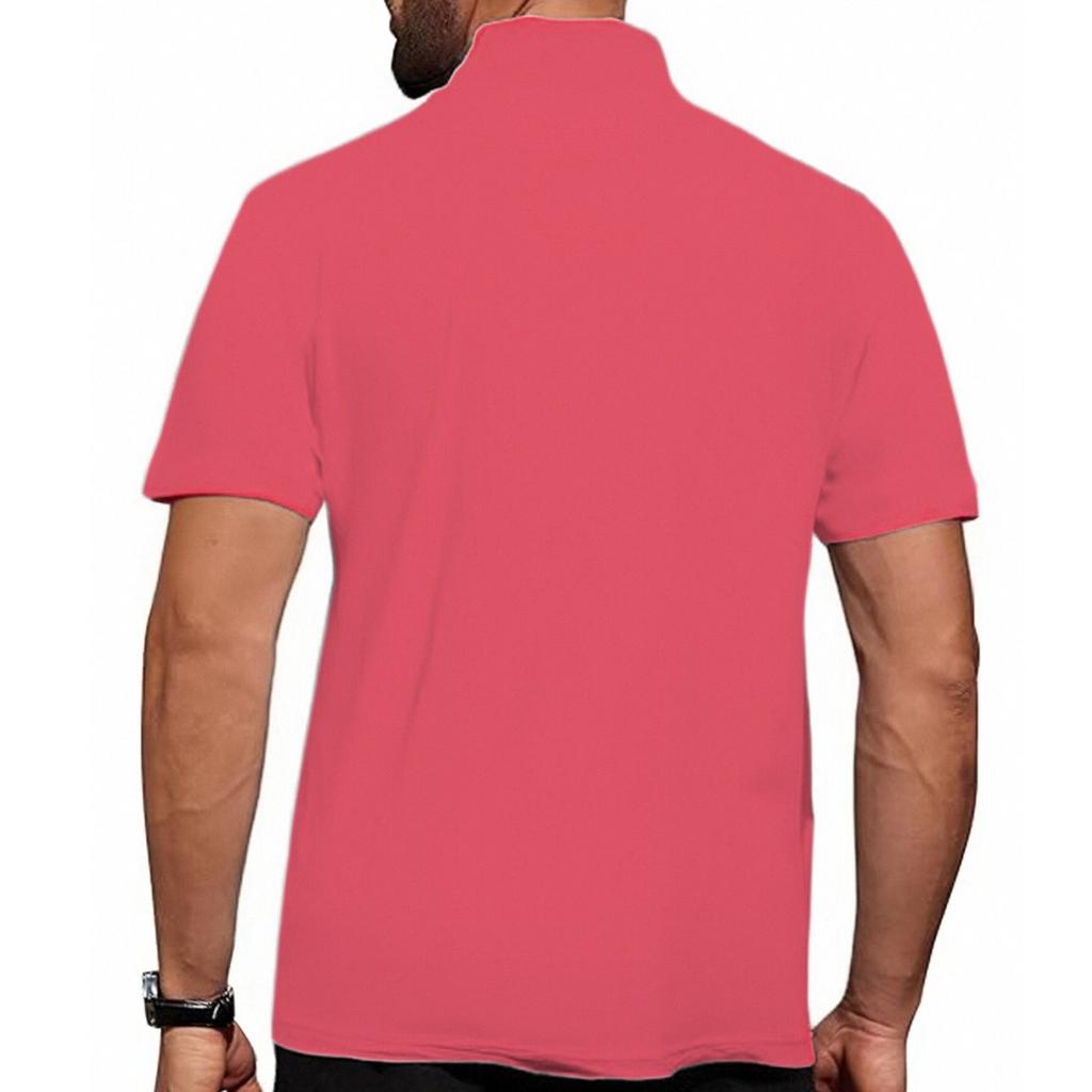 Summer New Men's Casual Stand Collar Short Sleeve Shirt Collar
