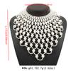 Vintage Exaggerated Choker Necklace Wedding Bridal Dress Elegant Fan Shawl Hollow Pearl Pendant Jewelry For Women