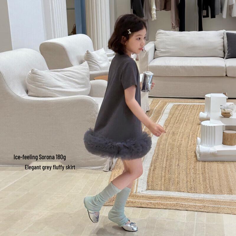 SEVEN BOBISKC2625 Girls Sweet Korean Style Mesh Puffy Dress 140 cm