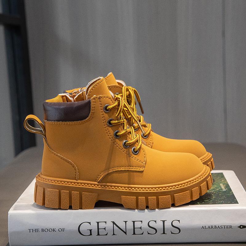 Children's Martin Boots British Style Autumn and Winter New Boys and Girls Leather Boots Tooling Style In the Trend of Older Children's Single Boots