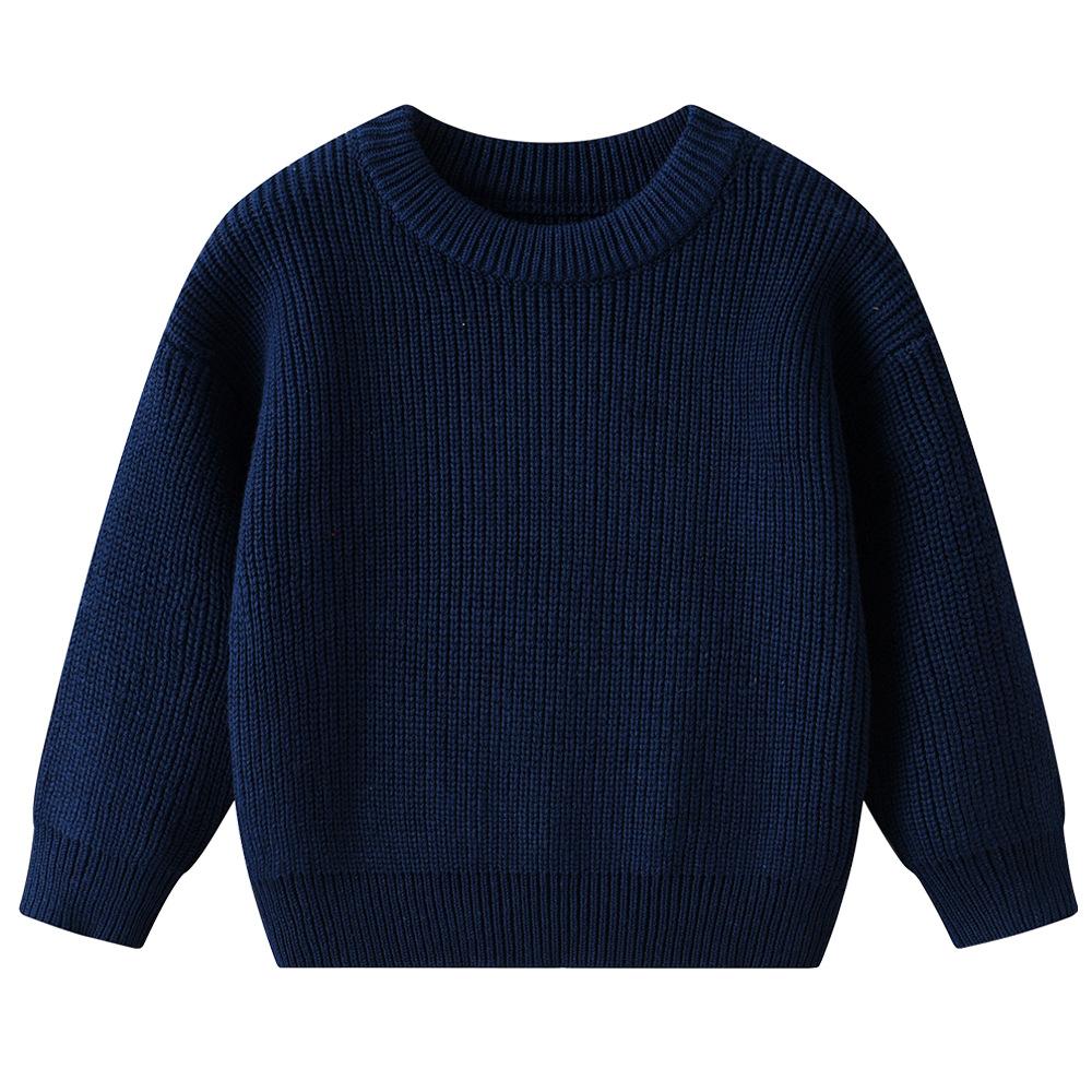 Autumn and Winter Baby and Children's Pullover Base Knitted Sweaters Baby Sweaters In Stock Small and Medium Children's Sweaters