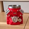 V8 Engine Coffee Mug Retro Resin And Stainless Steel Cylinder Design Cup For Car Lovers Man Cave Office Desk Birthday Gift