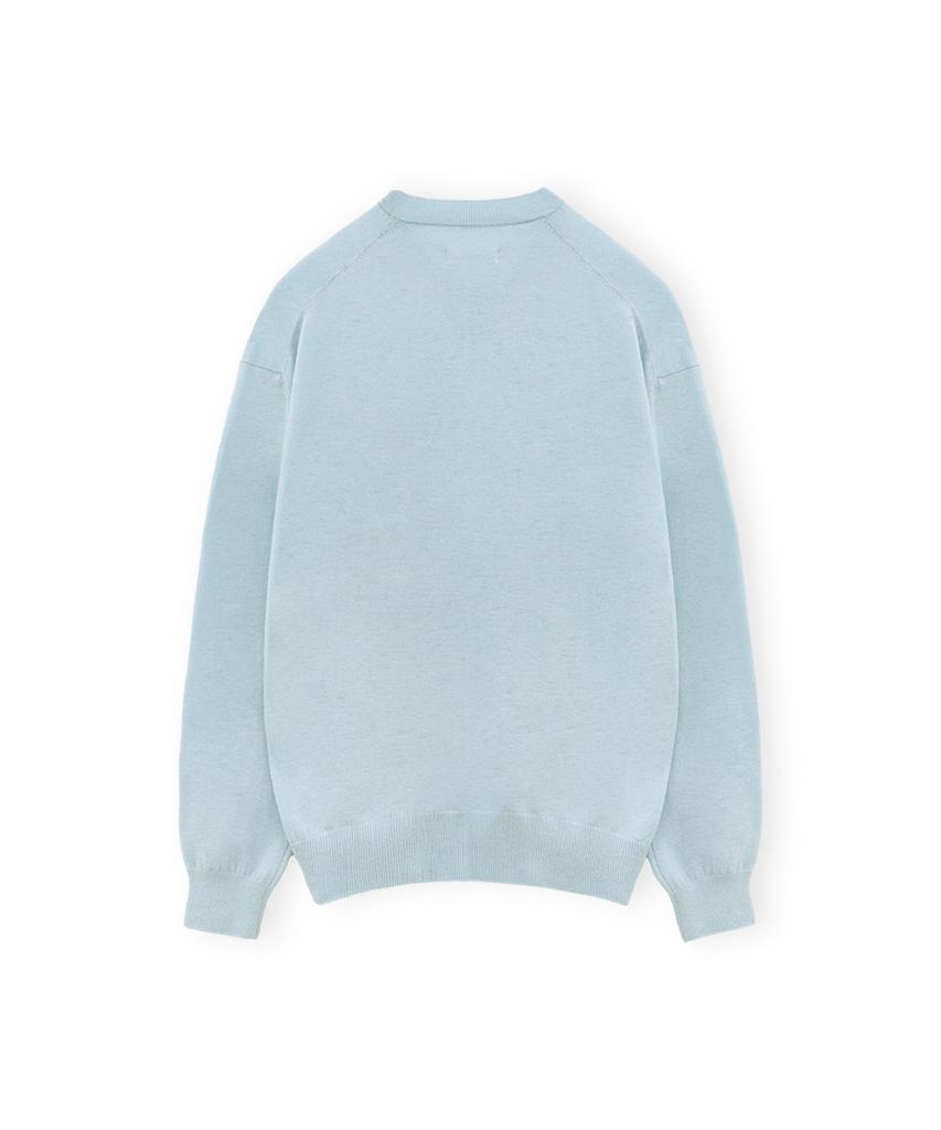 BROWNYARD Extra Super Fine V-Neck Knit, Light Blue