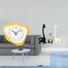 Acrylic Giraffe Wall Clock Modern Office Ornament Silent Timepiece Ceramic Statue Centerpiece