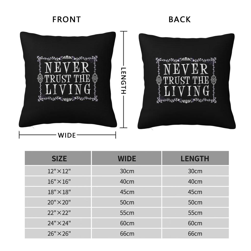 Non Fidarti Mai Dei Vivi Stampa Federa Nera Decorativa Goth Occulto Halloween Citazione Strega Federa Copricuscino 18x18 Pollici