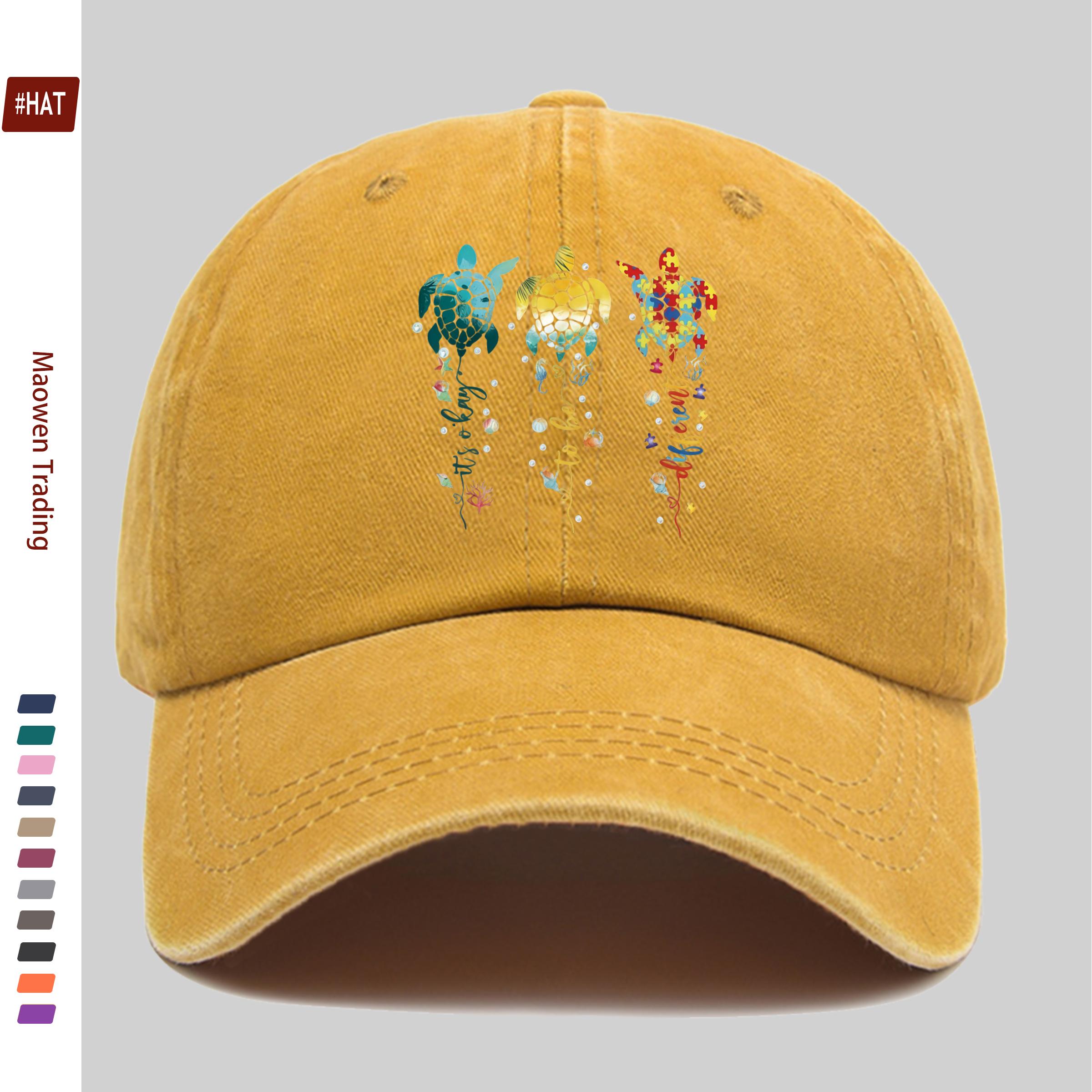 pc Casual Multicolor Turtle Print Baseball Cap Marine Animal Printed Trucker Sun Hat Comfortable Lightweight Papa Hat Dad Mo 1pc