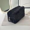 Plush Cosmetic Bag Portable Travel Makeup Bag Fuzzy Toiletry Bag for Women Skincare Products Makeup Brushes