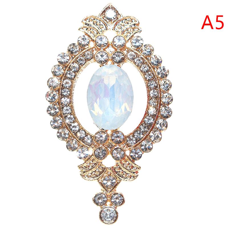 Exquisite 27*48mm Alloy Rhinestone Buttons Wedding Decoration Diy Flat Back Clothing Scrapbook Craft Supplies