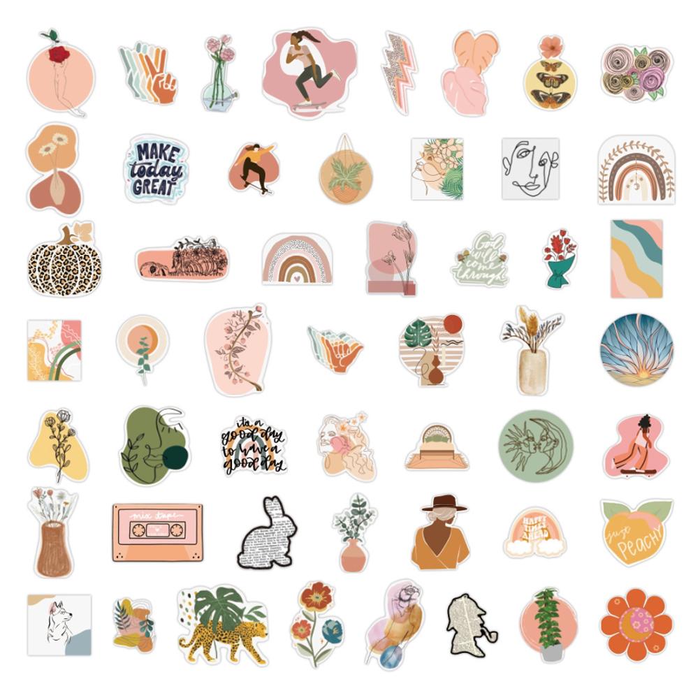 100Pcs Boho Stickers Waterproof Stickers for Laptop Phone Water Bottle Computer Luggage Helmet