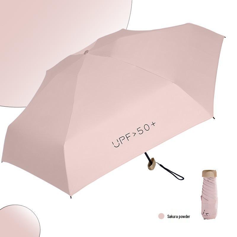 Compact Capsule Umbrella with UV Protection and Black Glue Sunshade