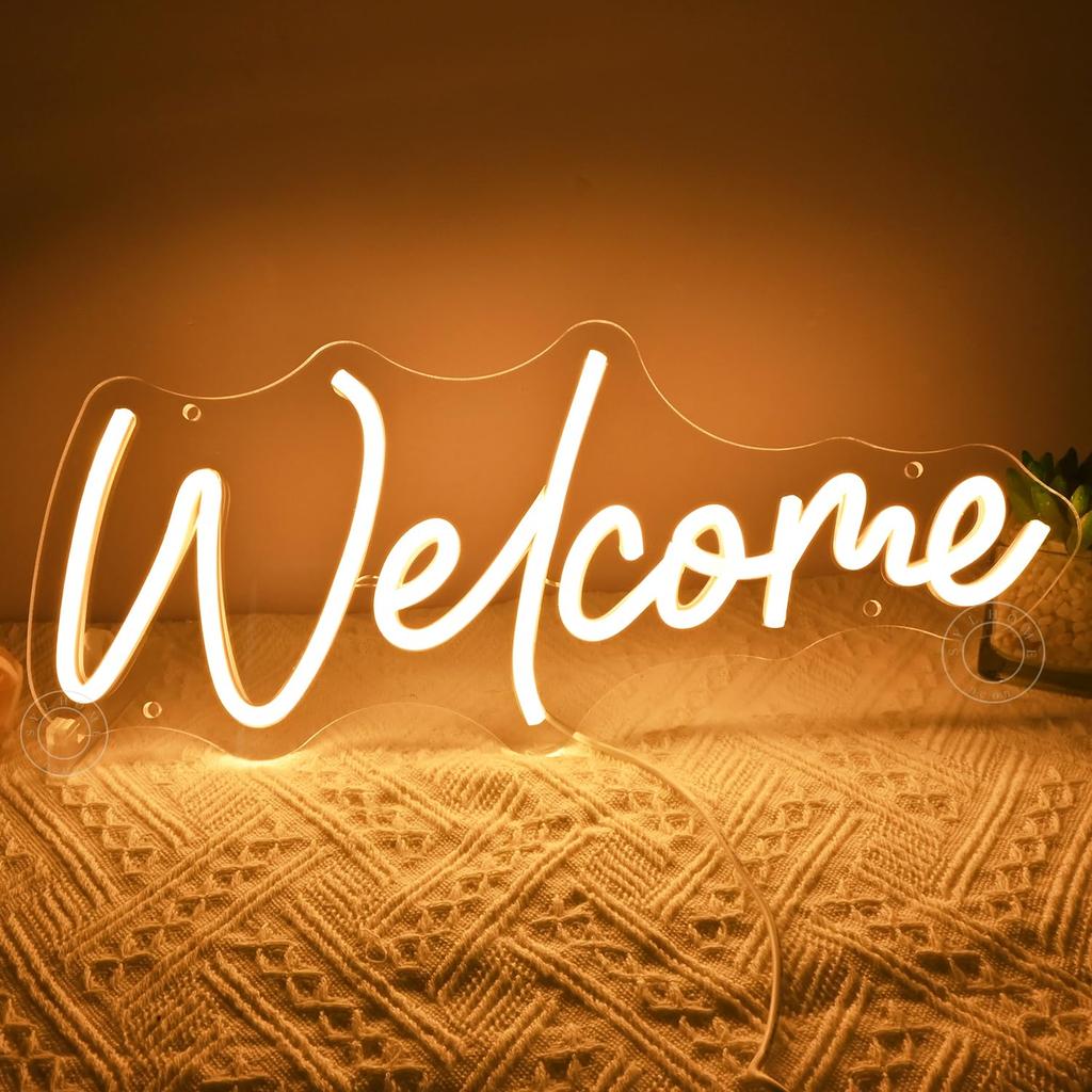 Welcome Led Neon Light Sign Business Open Windows Home Door Wall Sign Decor Bar Pub Store Shop Come In Wedding Birthday Party
