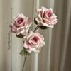 6 Pcs Artificial Flower Mocha Rose Realistic Stem Fake Silk Rose 67cm Bouquet for DIY Wedding Home Decor Centerpiece Hotel Valentine'S Mother'S Day