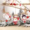 New Year Wooden Hanging Cute Burlap Christmas Tree Ornaments Party Decorations Pendants with Bells