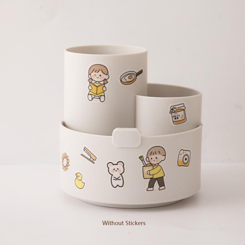 Multifunktionaler Schreibtisch-Stifthalter mit 3 Fächern und Drehfunktion