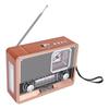 Rádio Retro AM FM SW Recarregável por USB Alimentado por Energia Solar Rádio Relógio Vintage com Lanterna Alto-falante Suporte a Pen Drive USB