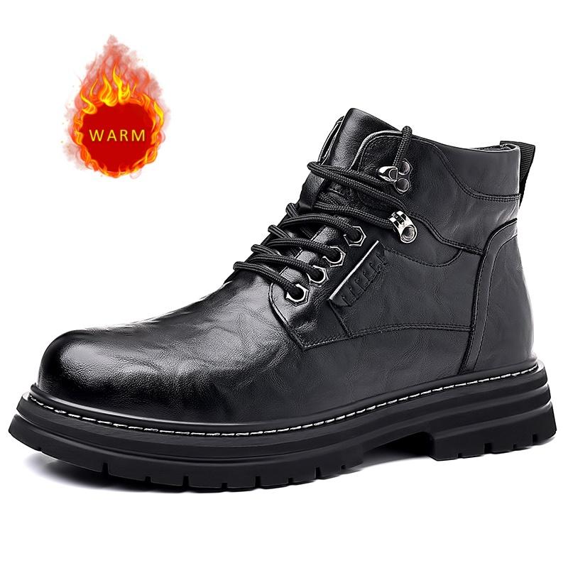 

Winter Hot Selling Men s High Top Shoes Thick Soled Wear-resistant Workwear Shoes Trendy Outdoor Men s Motorcycle Boots Handsome 44