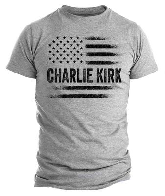 Charlie Kirk USA American Flag Patriotic Freedom  T Shirt