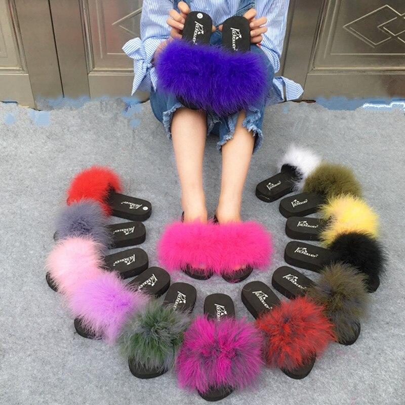 F-ur Slides Women Ostrich with Feathers Sweet Beach Shoes Summer Fashion Sliders Flip Flops,Red,10.5 F-ur Slides Women Ostrich with Feathers Sweet Beach Shoes Summer Fashion Sliders Flip Flops,Red,10.5