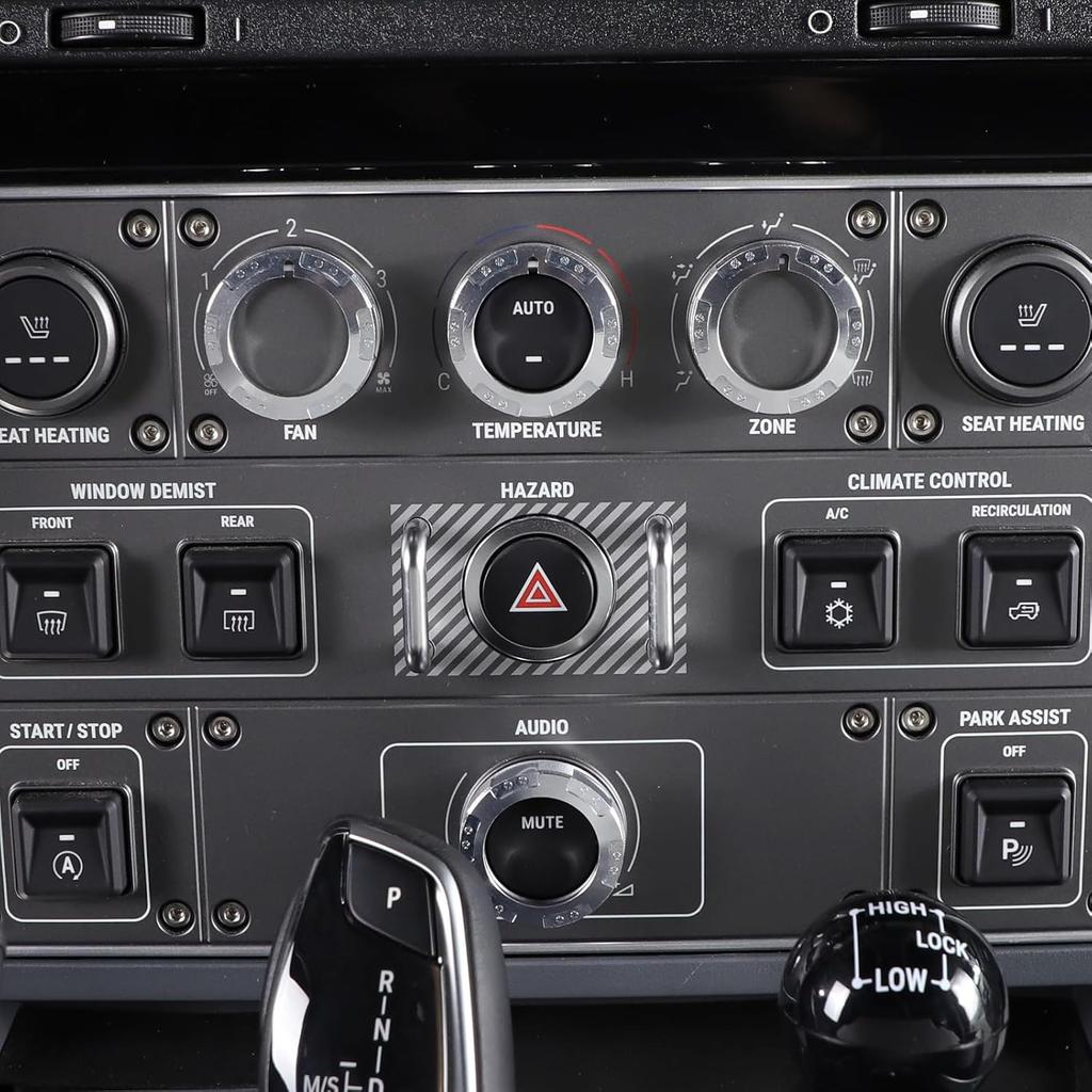 4 szt. Pierścień ozdobny pokrętła konsoli środkowej Pokrywa ozdobna pokrętła głośności dźwięku AC Kompatybilny z INEOS Grenadier 2020-2024 Pierścień ozdobny sterowania głośnością przełącznika Aluminium