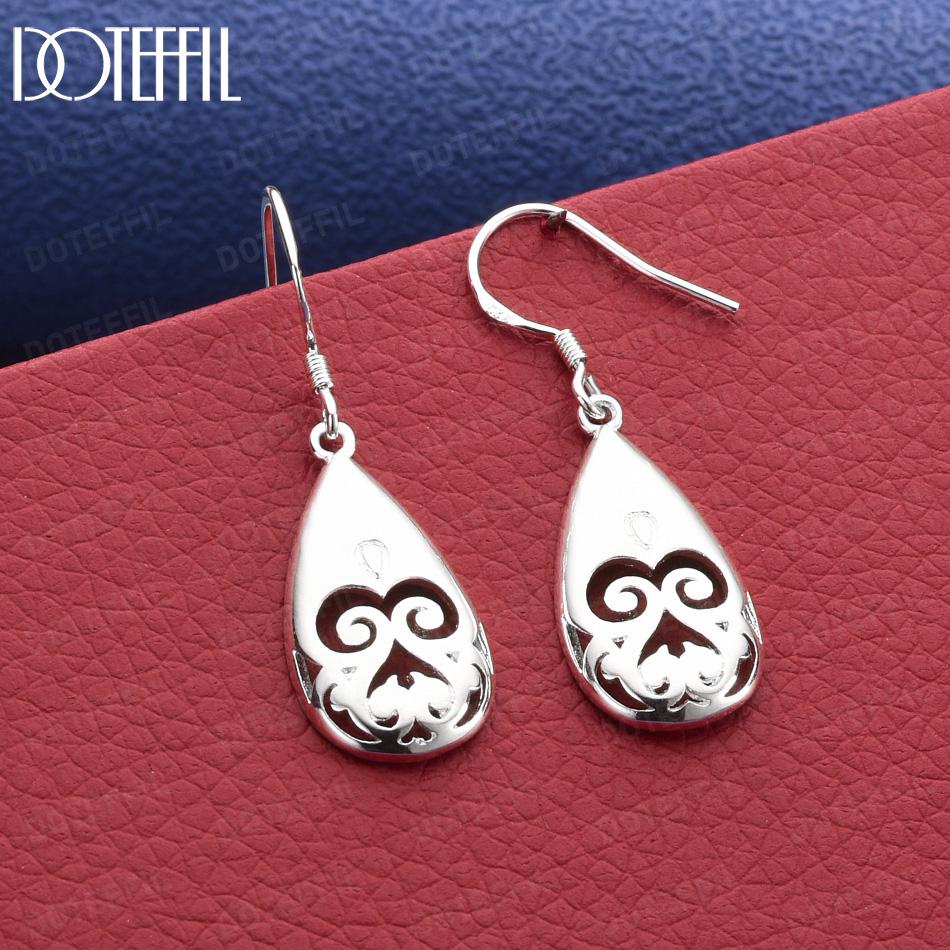 

925 Sterling Silver Teardrop-Shaped Pierced Earrings Fashion Gift 3.80*1.20cm