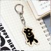 Black Color Acrylic Keychain Cat Design Bag Charm Pendant Decorative Keychain  For Phone