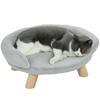 Removable Plush Sofa Bed for Dogs and Cats with Backrest, 47x40x20 Cm, Grey