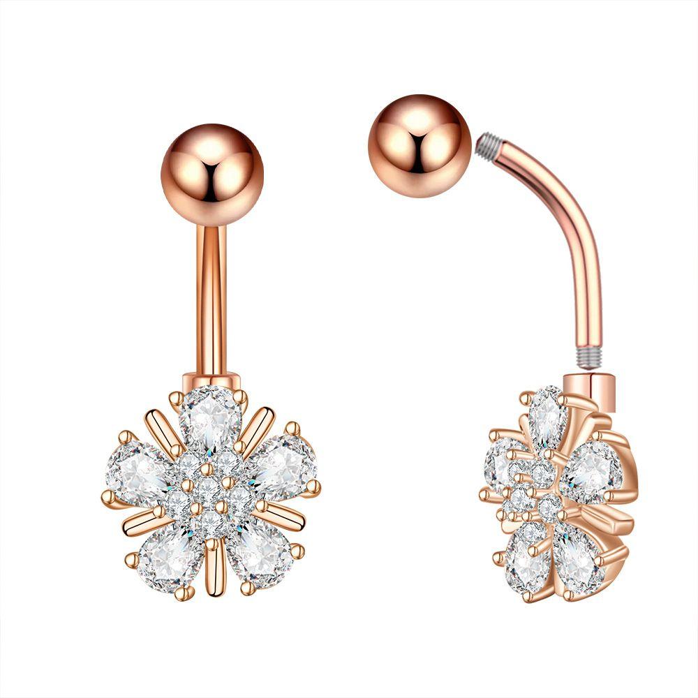 Butterfly Belly Button Rings Curved Zircon Navel Ring Vintage Body Piercing Jewelry  Girl