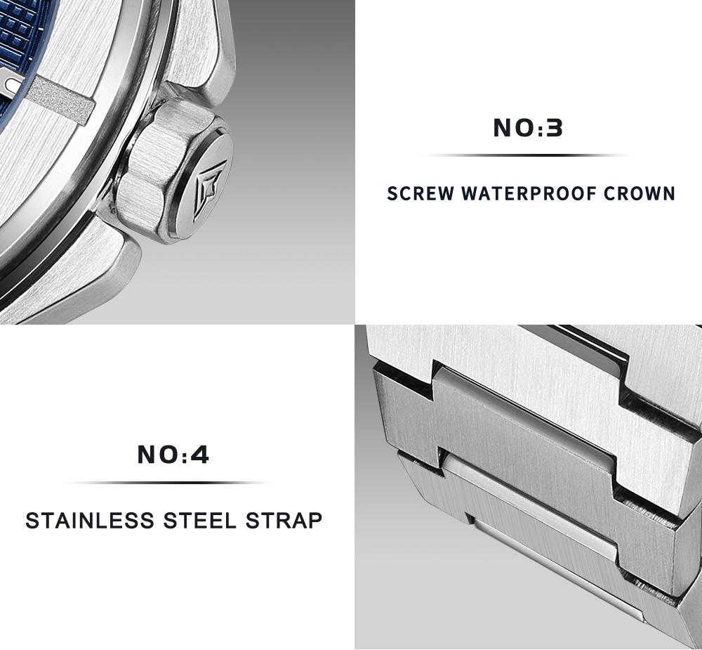 Cadisen 2025 Men's Stainless Steel Mechanical Watch with Imported NH35 Movement