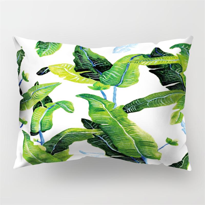 30x50cm Tropical Plant Polyester Pillow Cases Sofa Chair Living Room Home Decoration Green Leaves Plant Sunflower Pillowcase