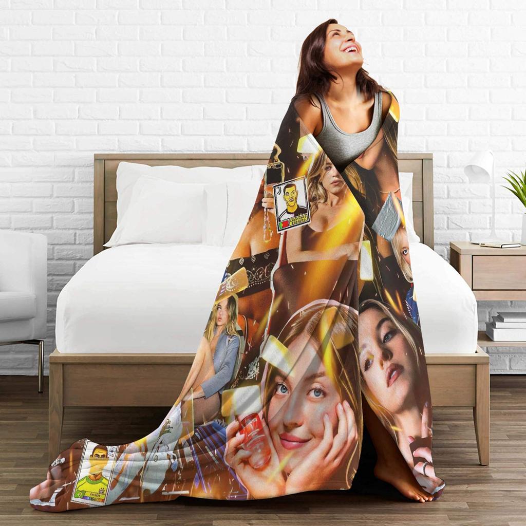 sydney sweeney Blanket Warm Soft Aesthetic Plush Throw Blanket For Couch Chair Sofa Bed Decorative Flannel Bedspread Bed Cover