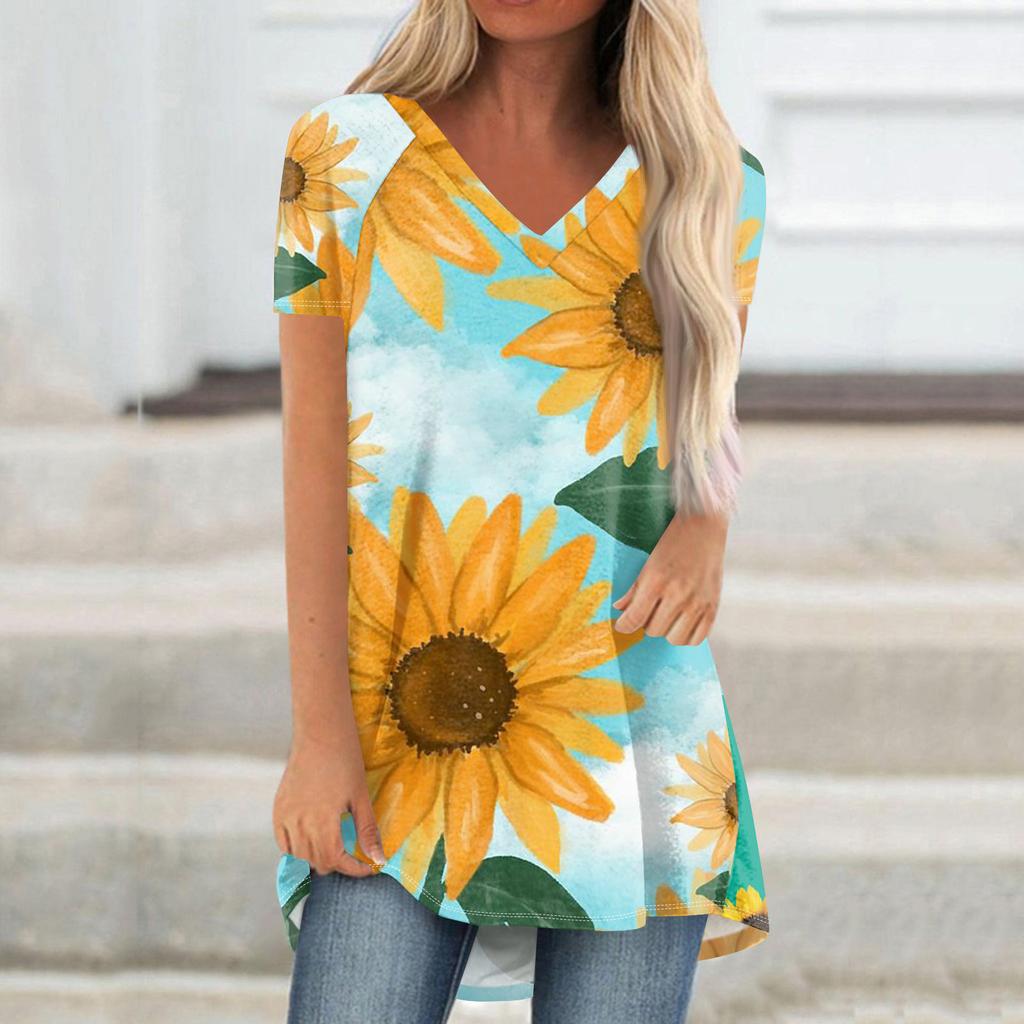 Damen Kurzarm Plissee Lose Tops Plus Size Casual Tops V-Ausschnitt Kurze Ärmel Casual Sommer T-Shirts Damen Tops T-Shirts Shirts