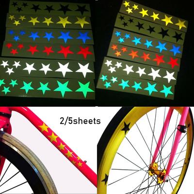 Sterne Rahmen Rad Aufkleber Fahrrad Reflektierende Aufkleber MTB Fahrrad Reflektor Aufkleber Zubehör