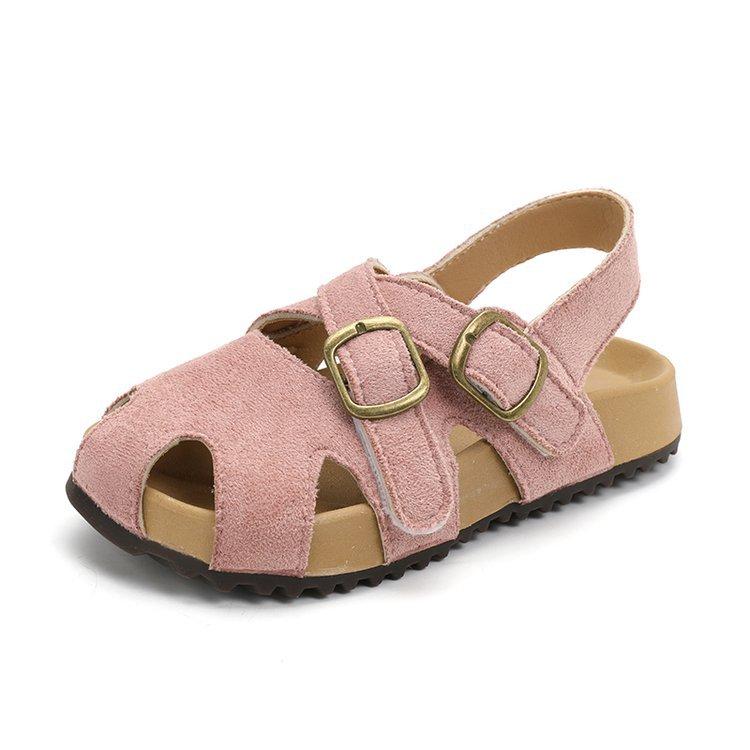 Girls sandals bag head hollow 2025 summer new children's shoes girls princess shoes soft sole baby boken shoes