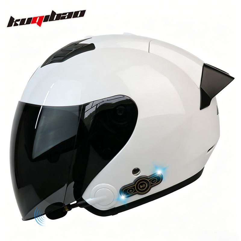 Cool Ride Bao Lightweight Bluetooth Motorcycle Helmet with Double Visor, 3C Certification, Long Battery Life, and Excellent Sound Quality
