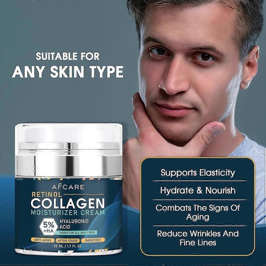 Men's Collagen Face Moisturizer with Hyaluronic Acid, Day & Night