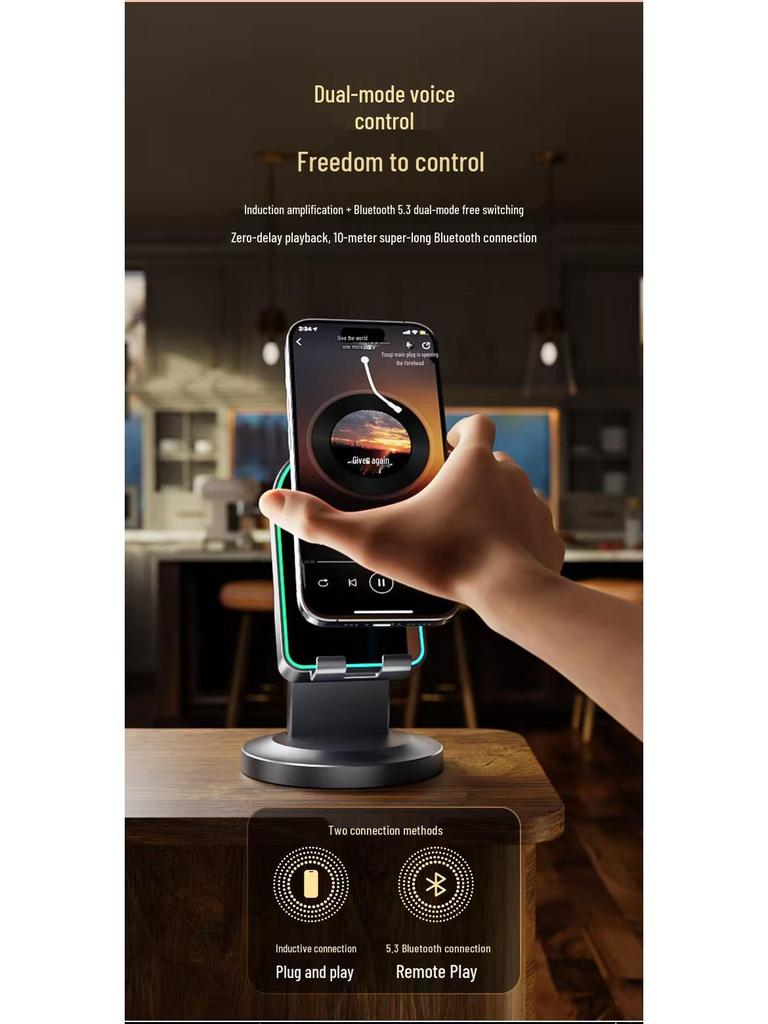 3-in-1 Wireless Induction Bluetooth Speaker & Stand