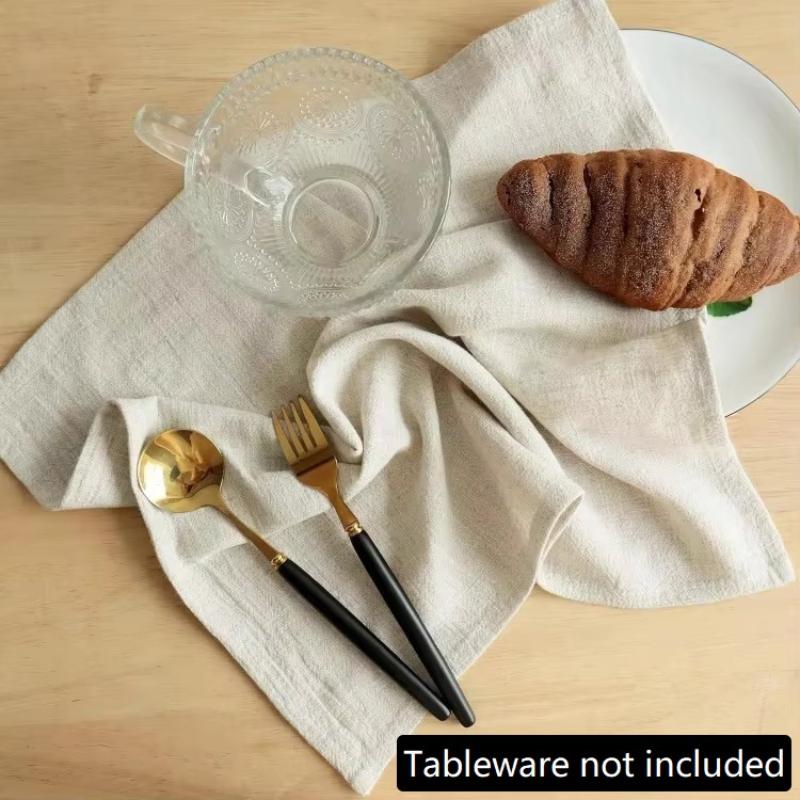 

40X40Cm Cotton Beige Napkin, Cotton Linen Napkin, Reusable, Tea Towel, Wedding Party Table Decoration Napkin A3