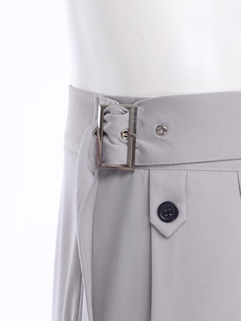 Pantaloni de dans pentru bărbați cu cataramă reglabilă, pantaloni cu curea și buzunare, îmbrăcăminte pentru dans de sală, latin, modern