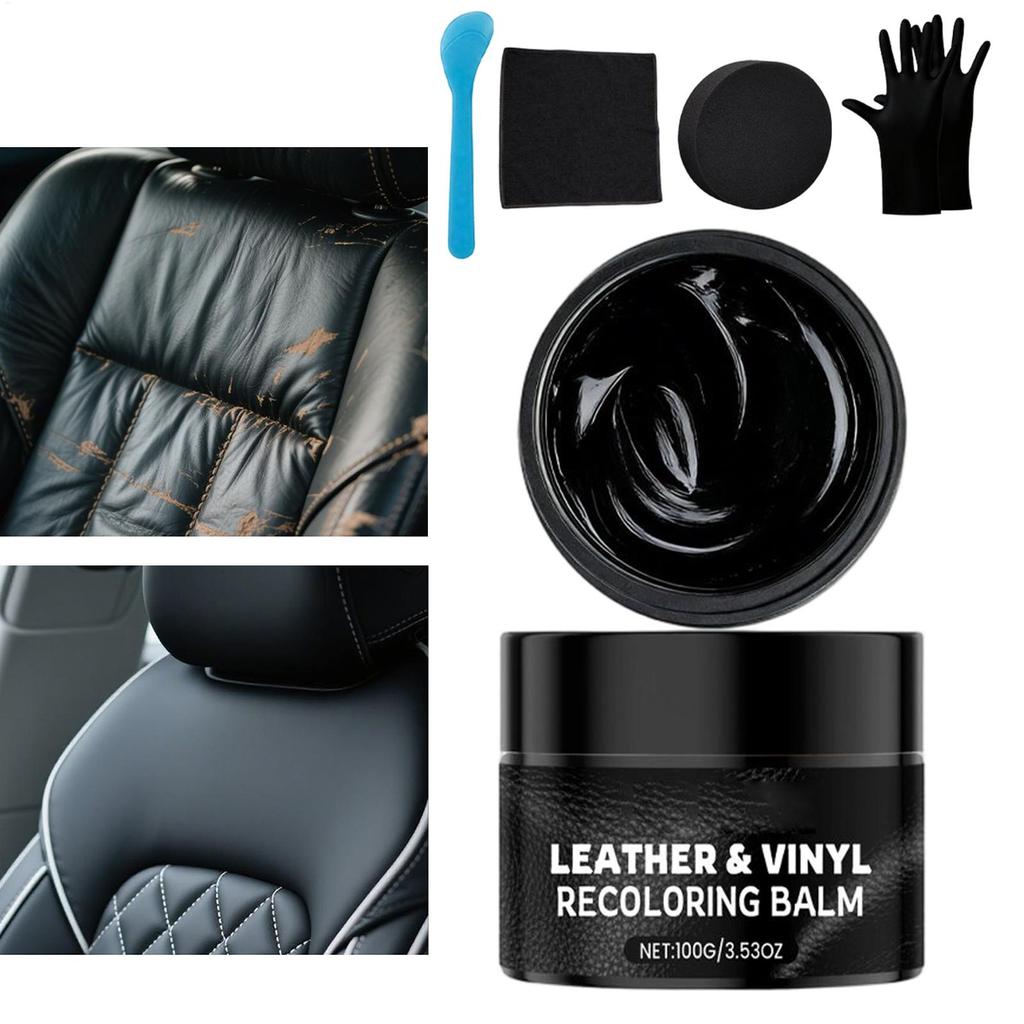 Leather Scratch Repair Balm 100g Filling & Conditioning Cream With Sponge Leather Care For Furniture Car Seats Couch Bags Jacket