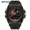 Sanda Men's Multifunctional Dual Display Luminous Waterproof Sports Watch for Teens