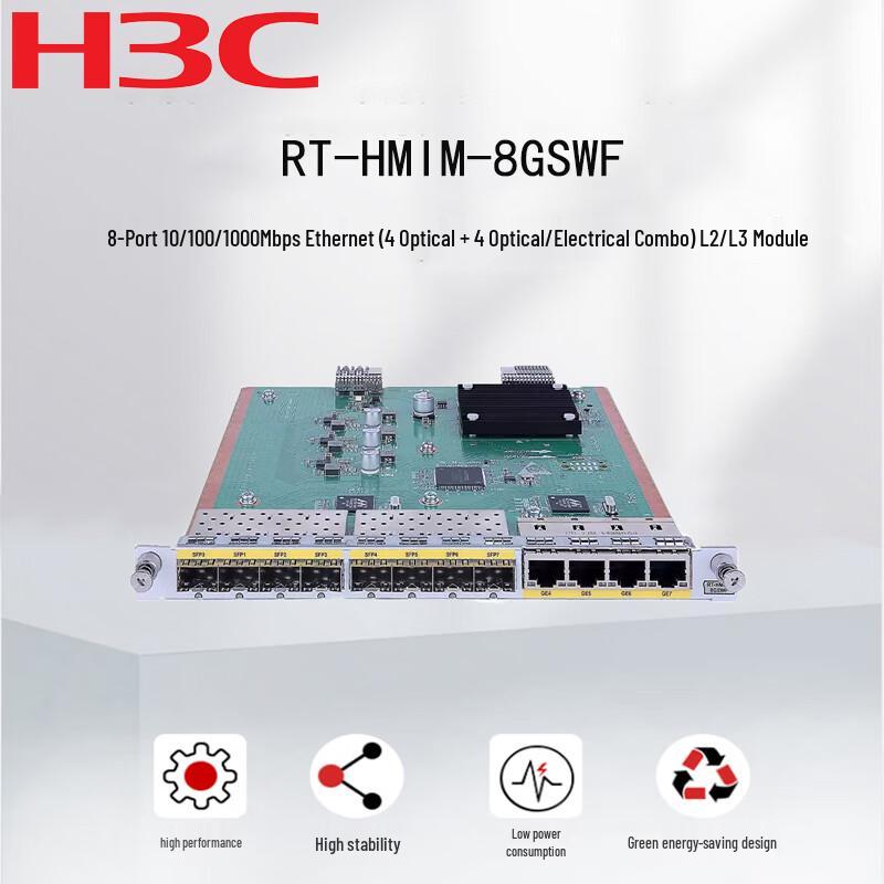 

H3C RT-HMIM-8GSWF 8-Port Fast/Gigabit Ethernet HMIM Module