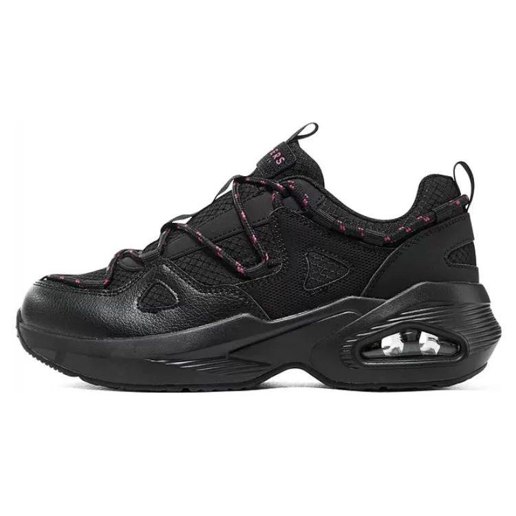 Skechers Street Fabric Synthetic Leather Sport Comfort Low Top Casual Shoes Women sneakers Black 177059-BBK 38