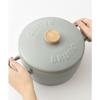 BRUNO 20cm Deep Enamel Pot with Lid, Induction, Direct Heat, and Gas Compatible, Fuji Enamel Collaboration, Blue-Green (BHK280-BGR)