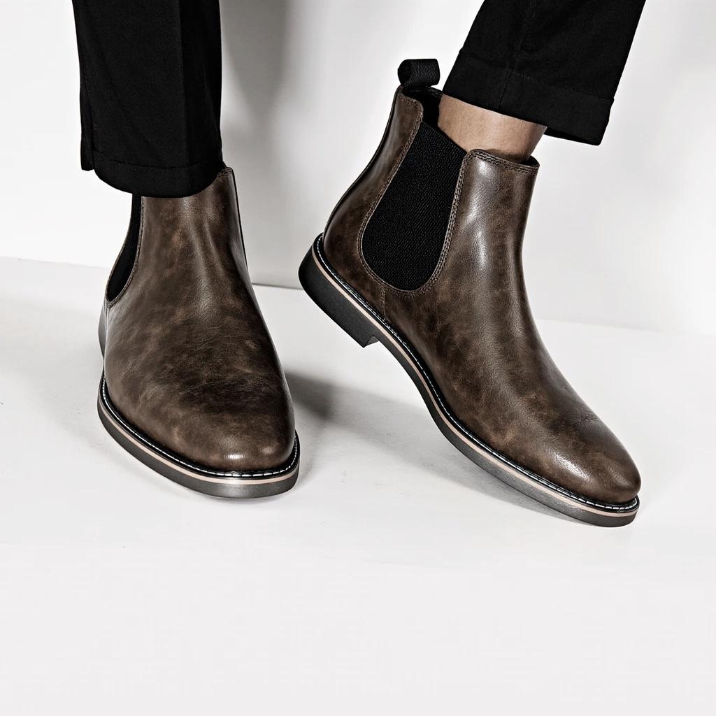 Boots Men Brand Retro Comfortable Casual Fashion 2026 Boots Leather