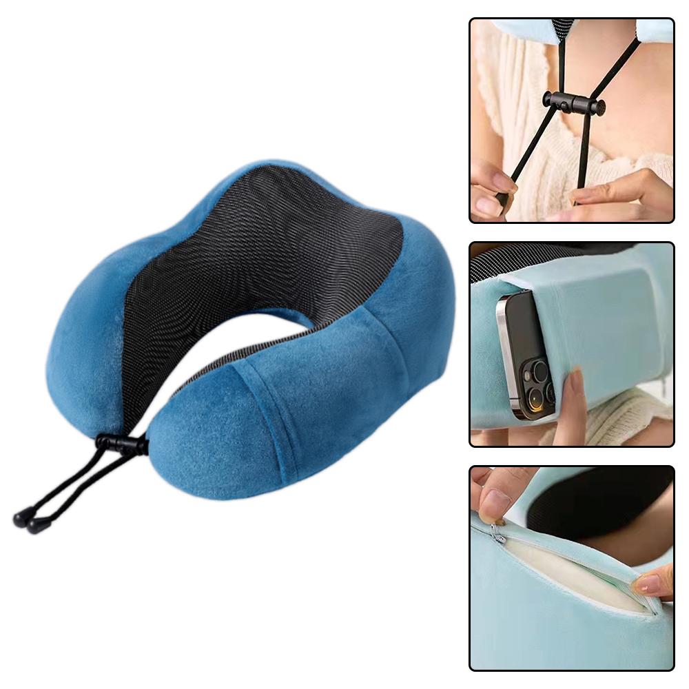 1 Stück U-förmiges Kissen, Nackenstützkissen, Spezielles Nackenkissen, Memory-Schaum, Reise-Schlafkissen U-Form für Flugzeugreisen
