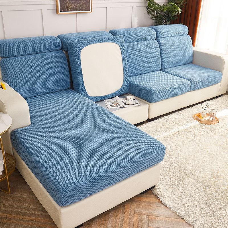 Thick Cushion Cover Fitted Sofa Covers Living Room Washable Stretch Jacquard Seat Cover Furniture Protector Sectional Sofa S032