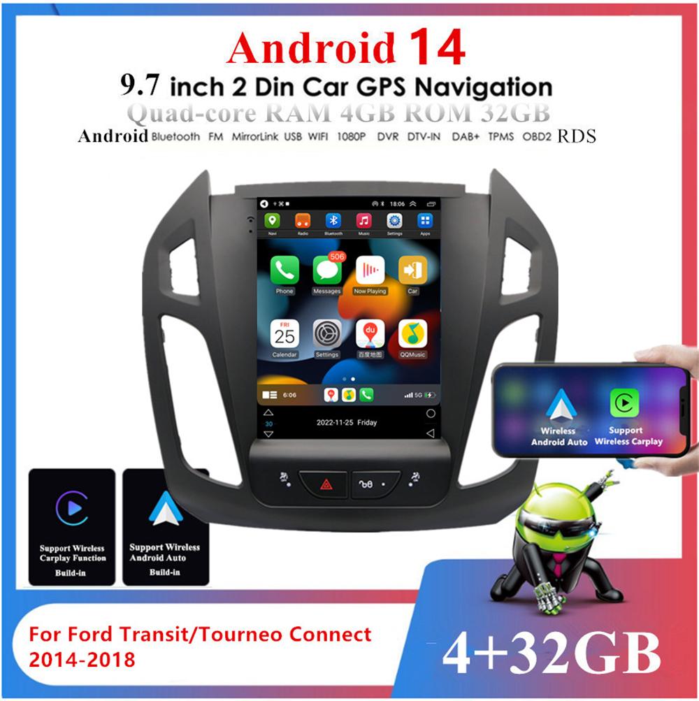 9.7'' 4+32GB Stereo Radio Navi GPS Player For Ford Transit/Tourneo Connect 14-18