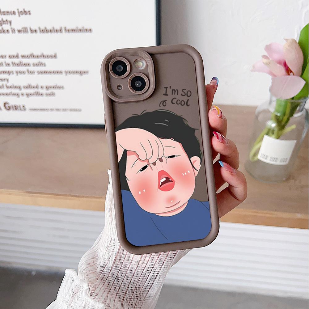 Amazon hot-selling iphone17 mobile phone case pouty funny 14 matte silicone case apple 16promax soft case
